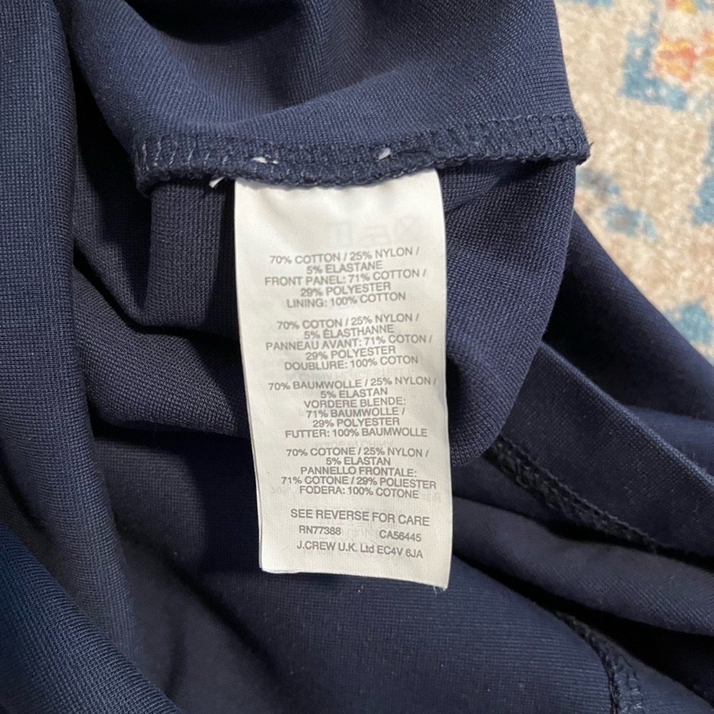 Jcrew navy blue faux-wrap textured dress - Picture 7 of 7